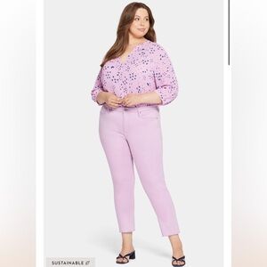 [CLEARANCE] NYDJ Curves 360 Sheri Slim Ankle Jeans In Plus Size 14 Pink Barbie